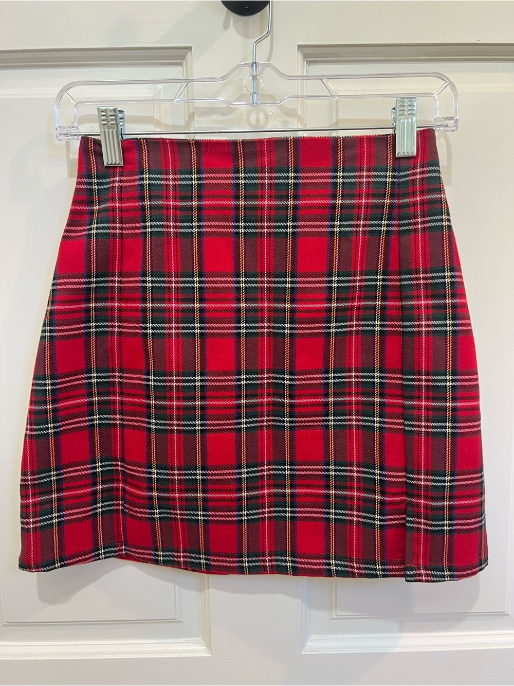 Brandy Melville Red Plaid Mini Skirt